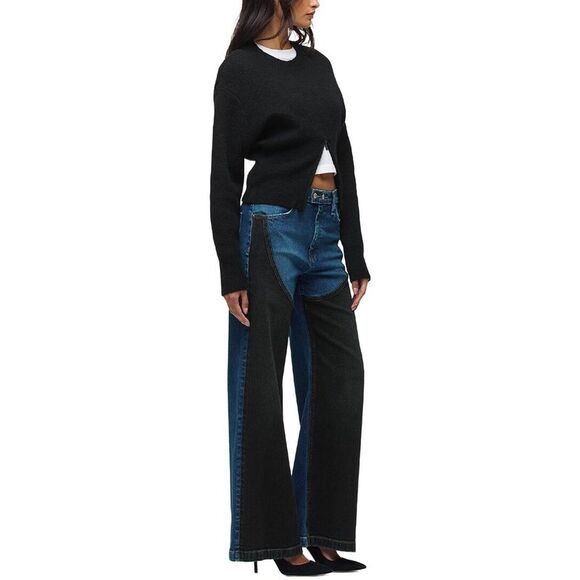 Hudson Jeans Womens  Lizbeth Front Zip Wool-Blend Sweater - Picture 3 of 4